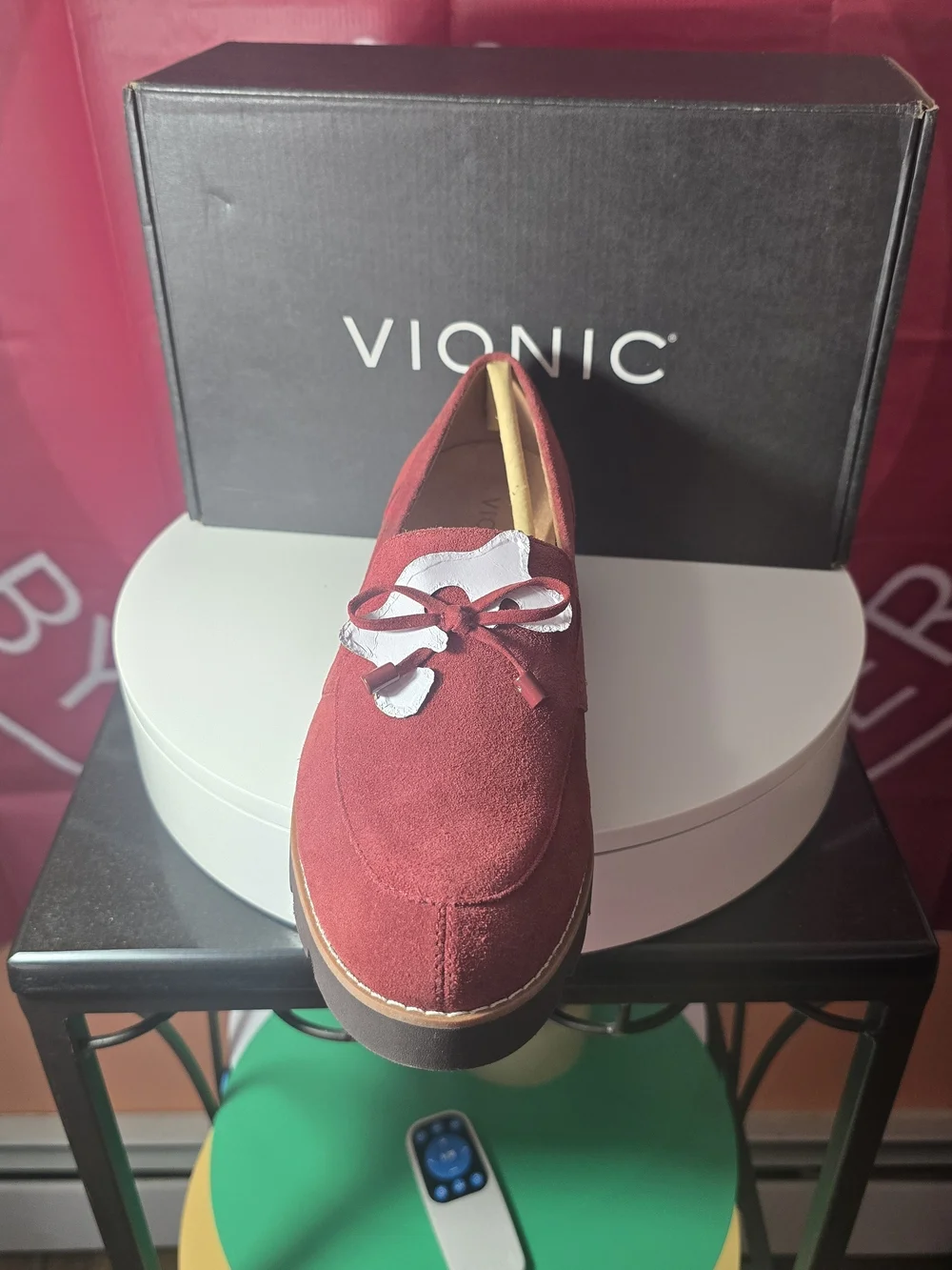 Vionic Women's Red Suede Lug Sole Loafers - Picture 4 of 4